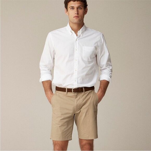 NWT J.Crew Shorts Mens Size 36 Khaki Flex Chino H5020 Tan 9” Inseam Preppy New - Picture 1 of 6